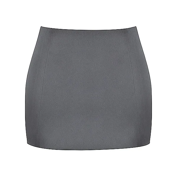 Hot Wholesale High Quality Cute Sexy Satin Chiffon Woven Invisible Zipper Slim Fit Bodycon Mini Skirt Ladies Women