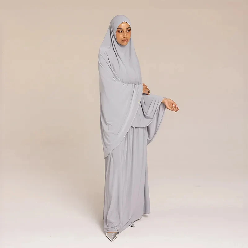 Factory Custom Dubai Traditional Muslim Clothing Women Essential Fashion Turkey Nida Niqab Jilbab Full Length Prayer Khimar