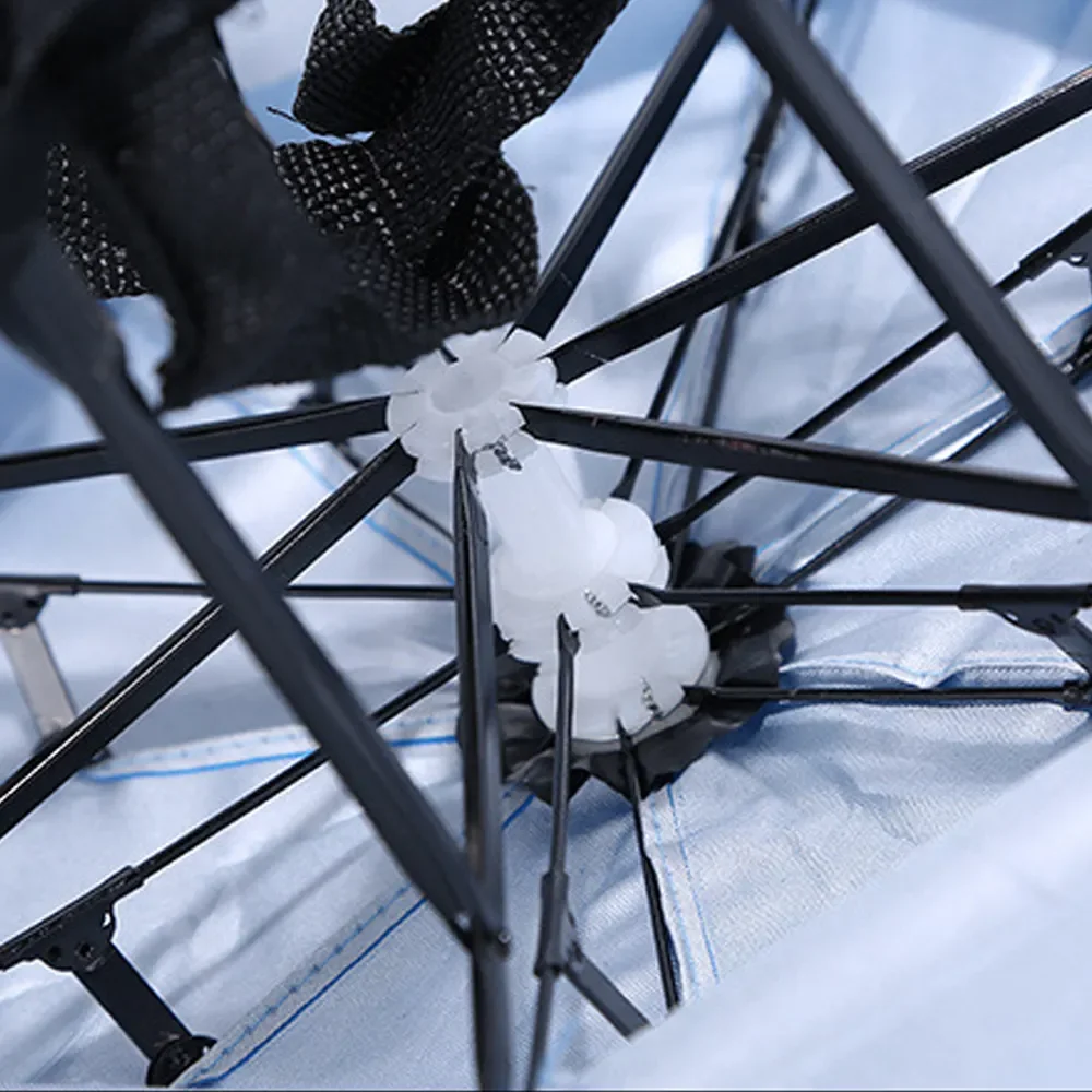 Outdoor Foldable Umbrella Hat Fishing Hat Camping Shade Umbrella Uv Protective Sun Head Umbrella Hat Minimalist Travel Blue