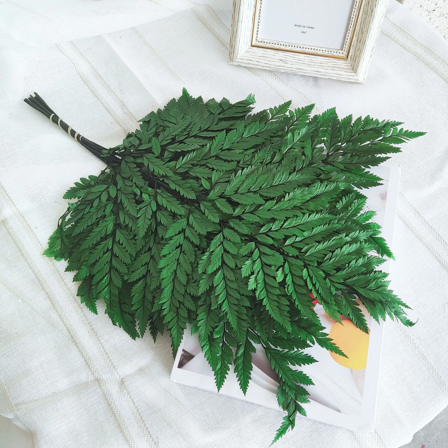 Decorative Flowers Wreaths And Plants Realistic Fern Leaf Dried Ferns Plants Faux Preserved Fern Leaves For Garden