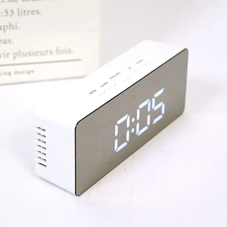 Decoration Gift LED Mirror Clock Smart Digital Alarm Clock Factory Hot Table Clocks for Home Office