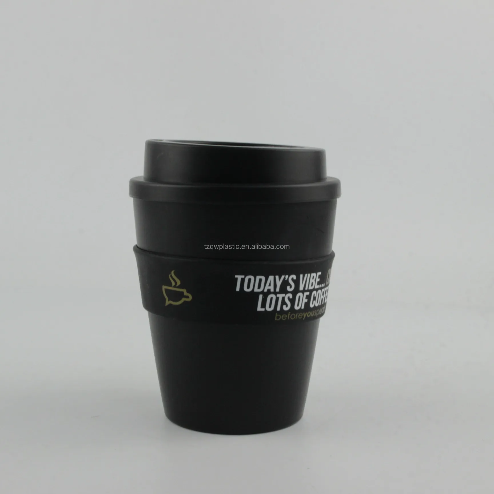 custom 12oz Bamboo coffee mugs with Silicone and rubber