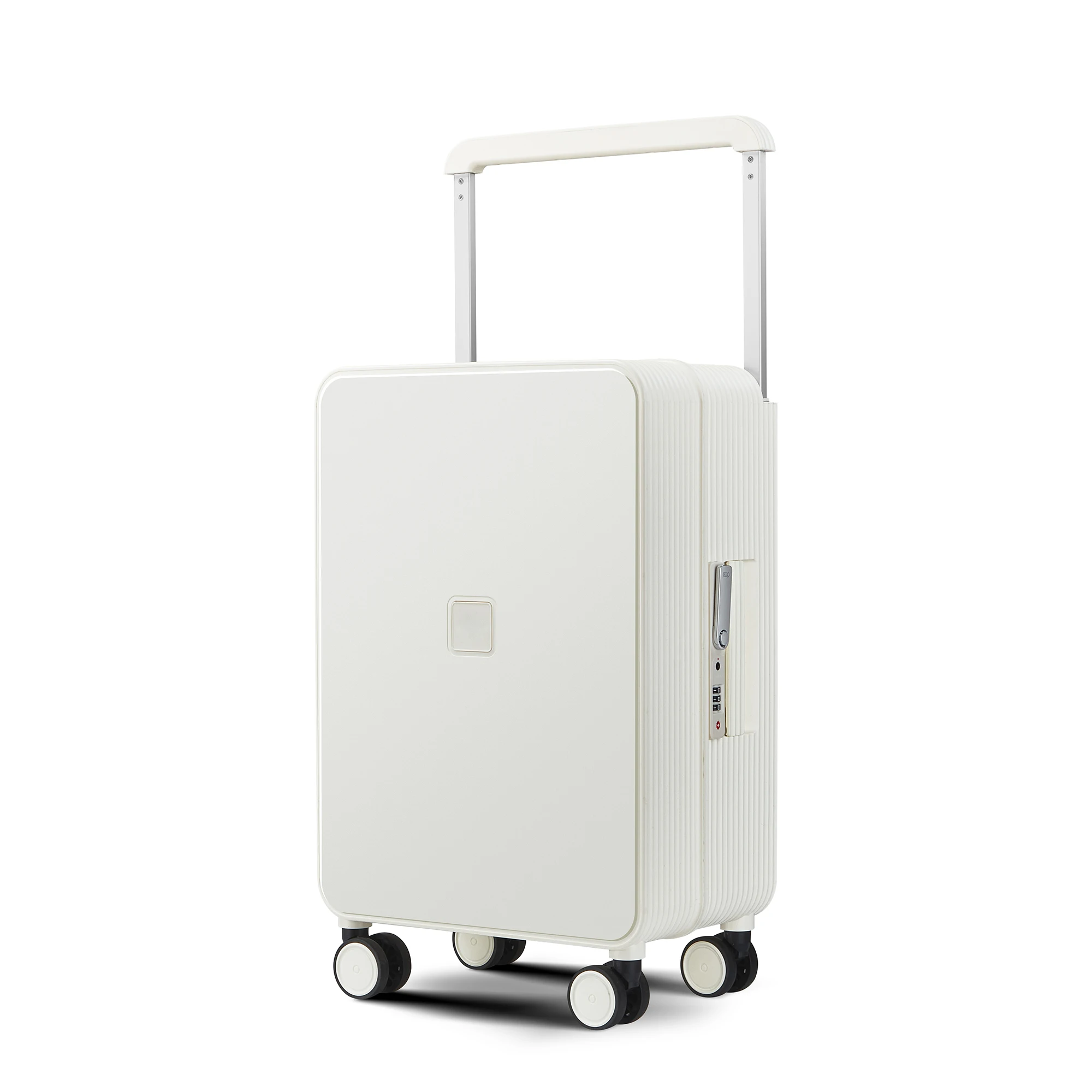 20 inch Super Hard PP Suitcase Wide Aluminum Alloy Trolley  Luggage Carry On Travel Case Zipper free design suitcase