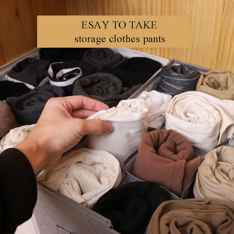 Large Capacity Storage Box Divider Wardrobe Organization Bedroom with PP Board Handle Clothes Organizer