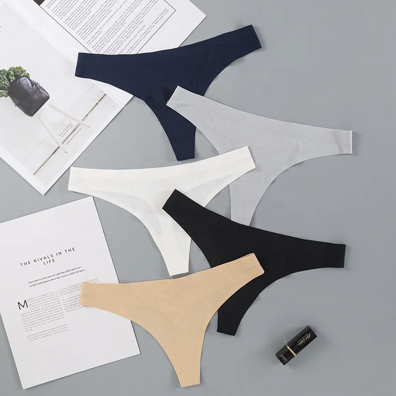 Шелковые Стринги с логотипом на заказ, бикини, нижнее белье, женские бесшовные стринги с Т-образной спиной, трусики