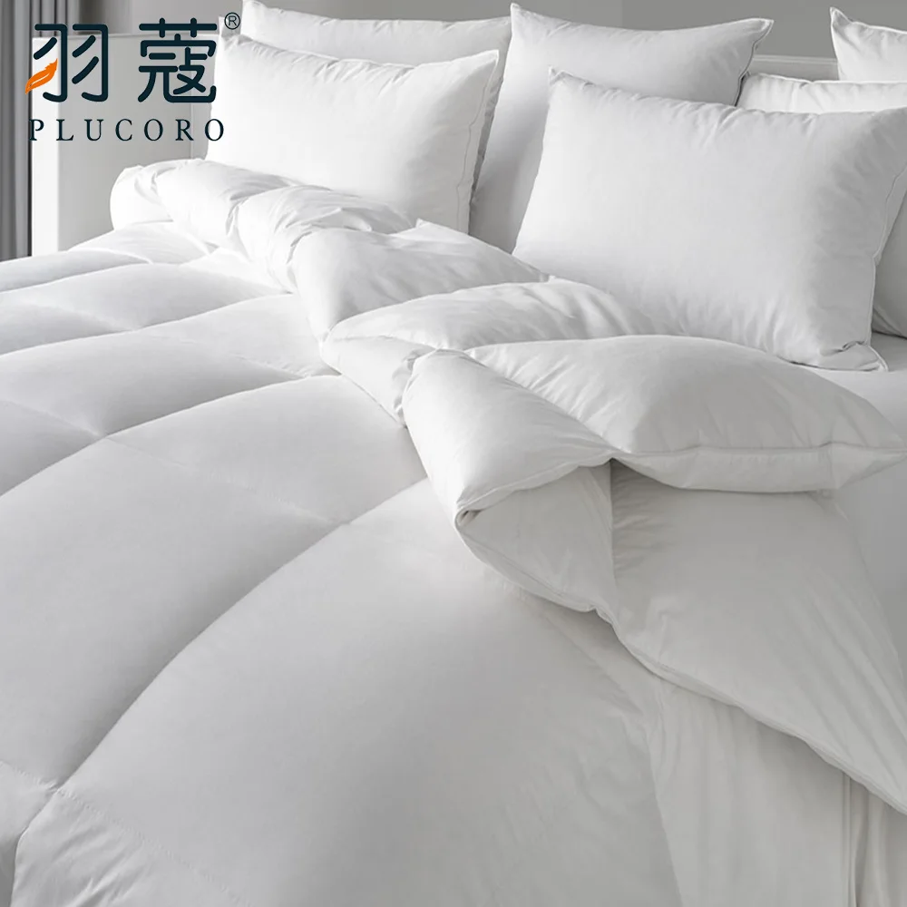 Customized Hotel Best Sleeping Bedroom Polyester Quilt White Goose Comforter Duvet Filling Hotel