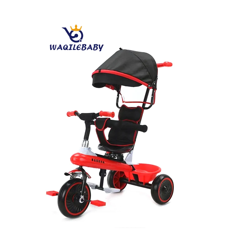 WQL wholesale three wheels 4 in 1 kids tricycle pedal bike child rickshaw baby tricycle