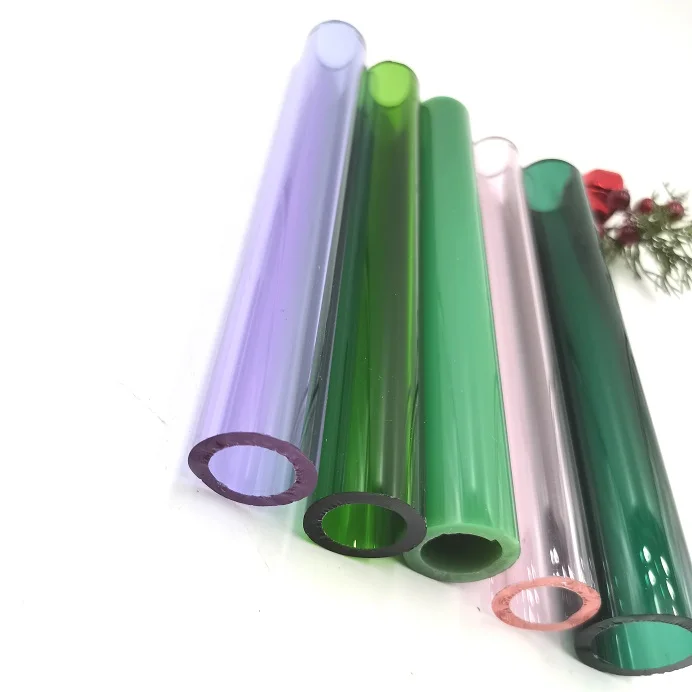High temperature resistant colorful and customized clear borosilicate glass tube