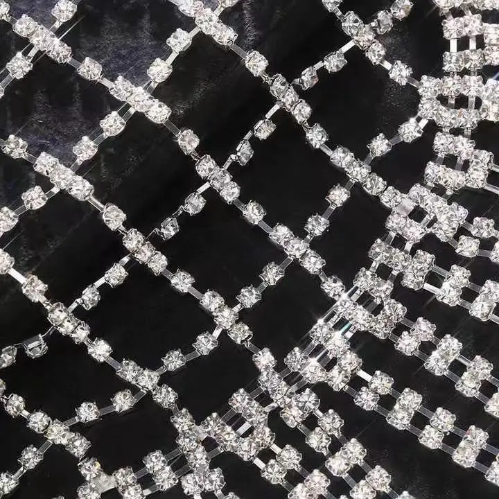 Luxury Rhinestone Long Tassel Headpiece Carnival Crystal Shiny Women Hollow Mesh Head Chain Hair Jewelry