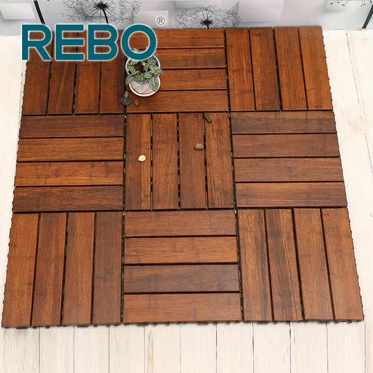 Eco click house bamboo outdoor decking flooring tile