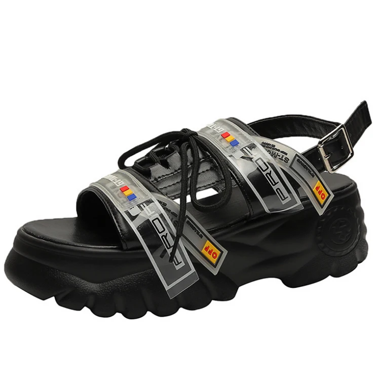 Summer Chunky Sandals Women Wedge High Heels Shoes Female Buckle Platform Casual Summer Sandals