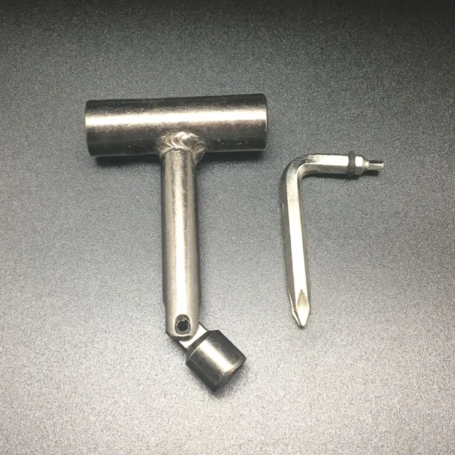 custom printing logo multifunctional T shape Y shape Plastic wrench or metal axle threader skateboard tools ratchet skate tools