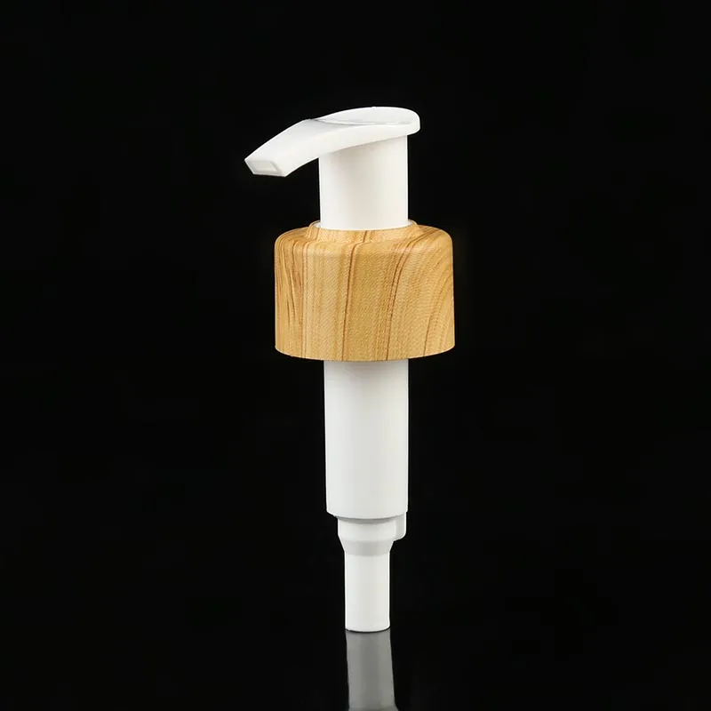 24/410 water transfer print cap wooden look deco  lotion pump 28/410 shampoo pump