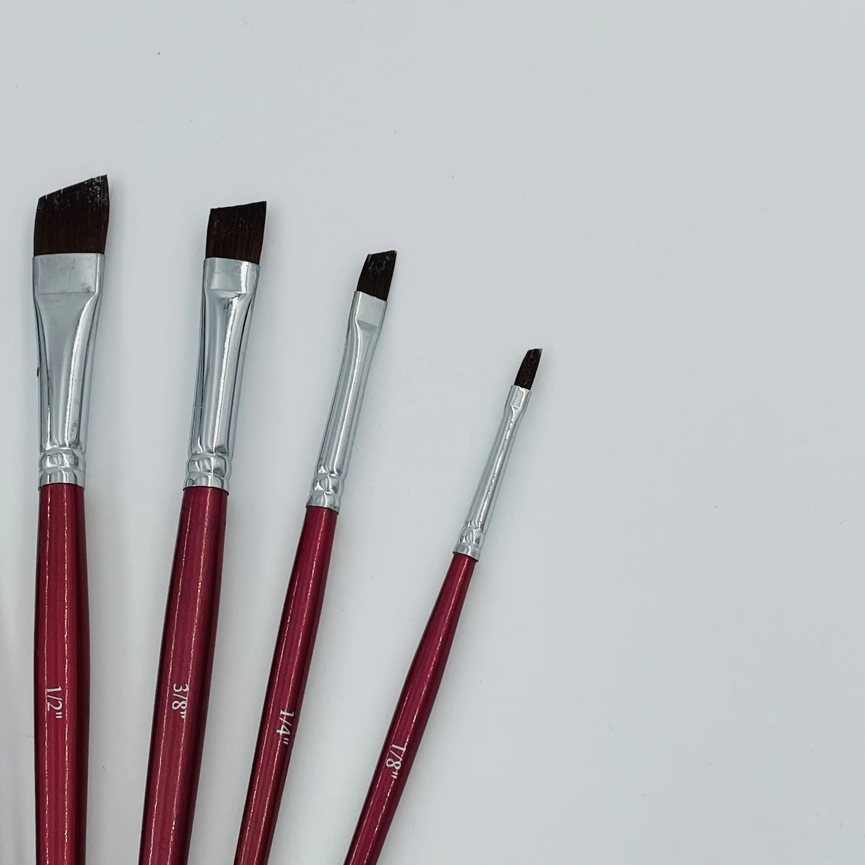 custom logo high quality paint brush professional horse hair copper tube wooden handle paint brushes for art painting