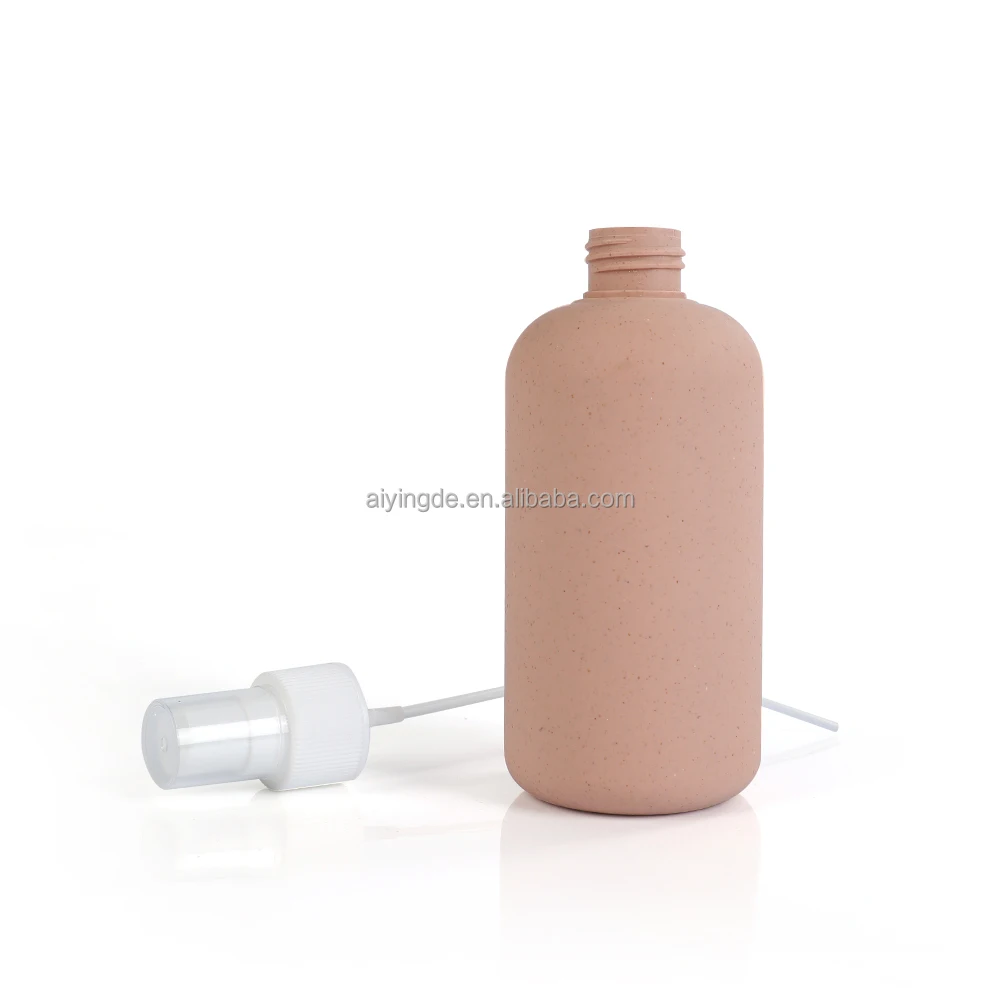 New Design 300ml Biodegradable Wheat Straw Packing Plastic Shampoo Bottle For Cosmetic Container With Trigger  Spray Mist