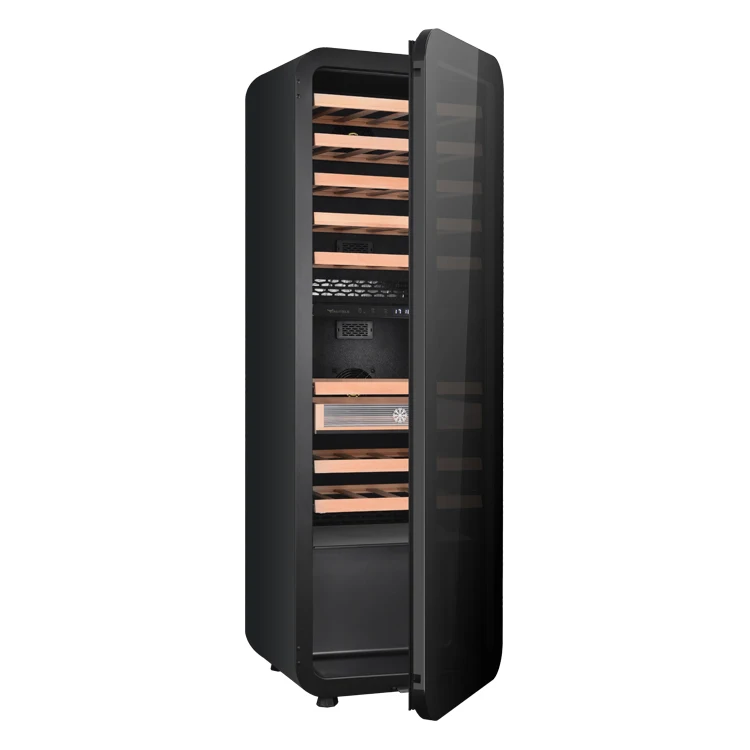 New Design Double Lowe Glass Door Fan Cooling Wine Fridge Wine Fridge Small Wine Display Fridge Dual Zone For Bar Pub