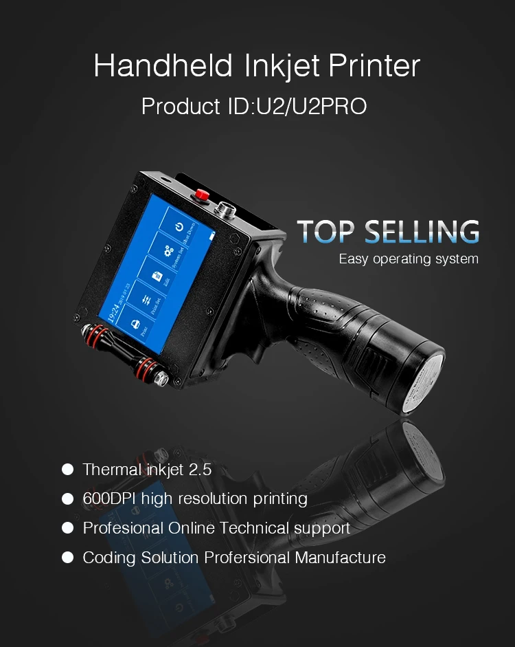 Handheld inkjet cartridge to print on label of bottle box ,high adhesion printer machine