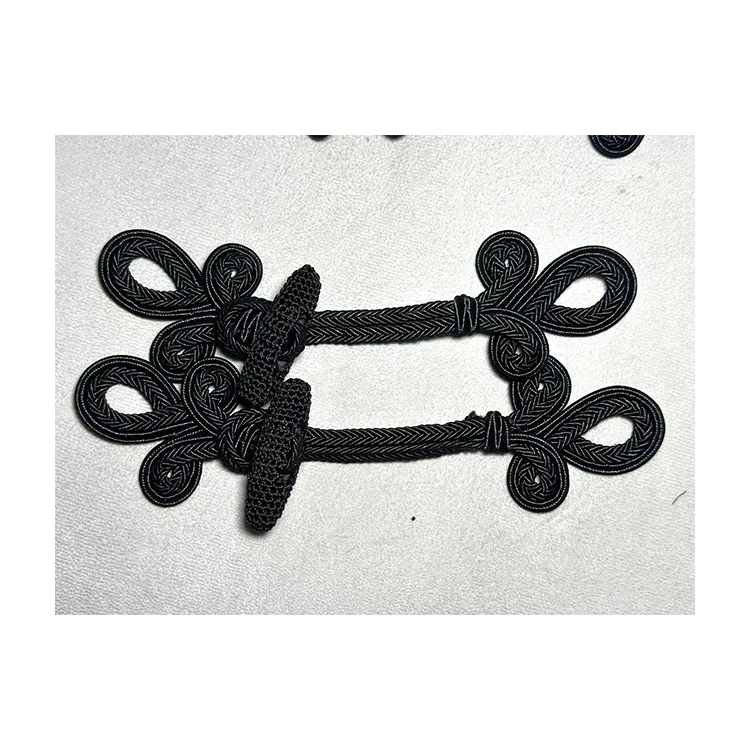 Custom Design 3 Leaves Women Jacket and Coat Button Crochet Wrapping Chinese Knot Frog Closure Buttons