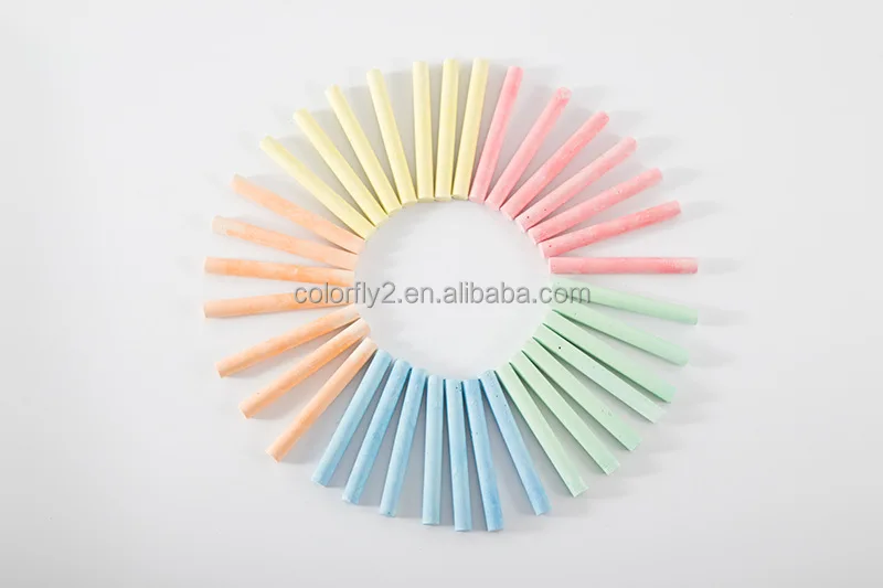12/24/36/48/100 sticks packing bright color and white dustless school jumbo sidewalk chalk for kids