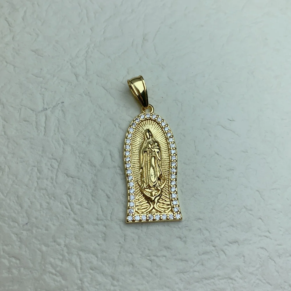 Wholesale Crystal Guadalupe Virgin Mary Pendants Charms For Jewelry Making Women Men Classic Religious Necklace Accessories