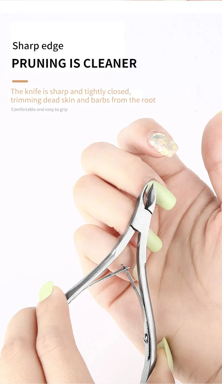 Newest Stainless Steel Manicure Tool Dead Skin Removal Dead Skin Scissors Nail Clippers Professional Portable Nail Art Tool