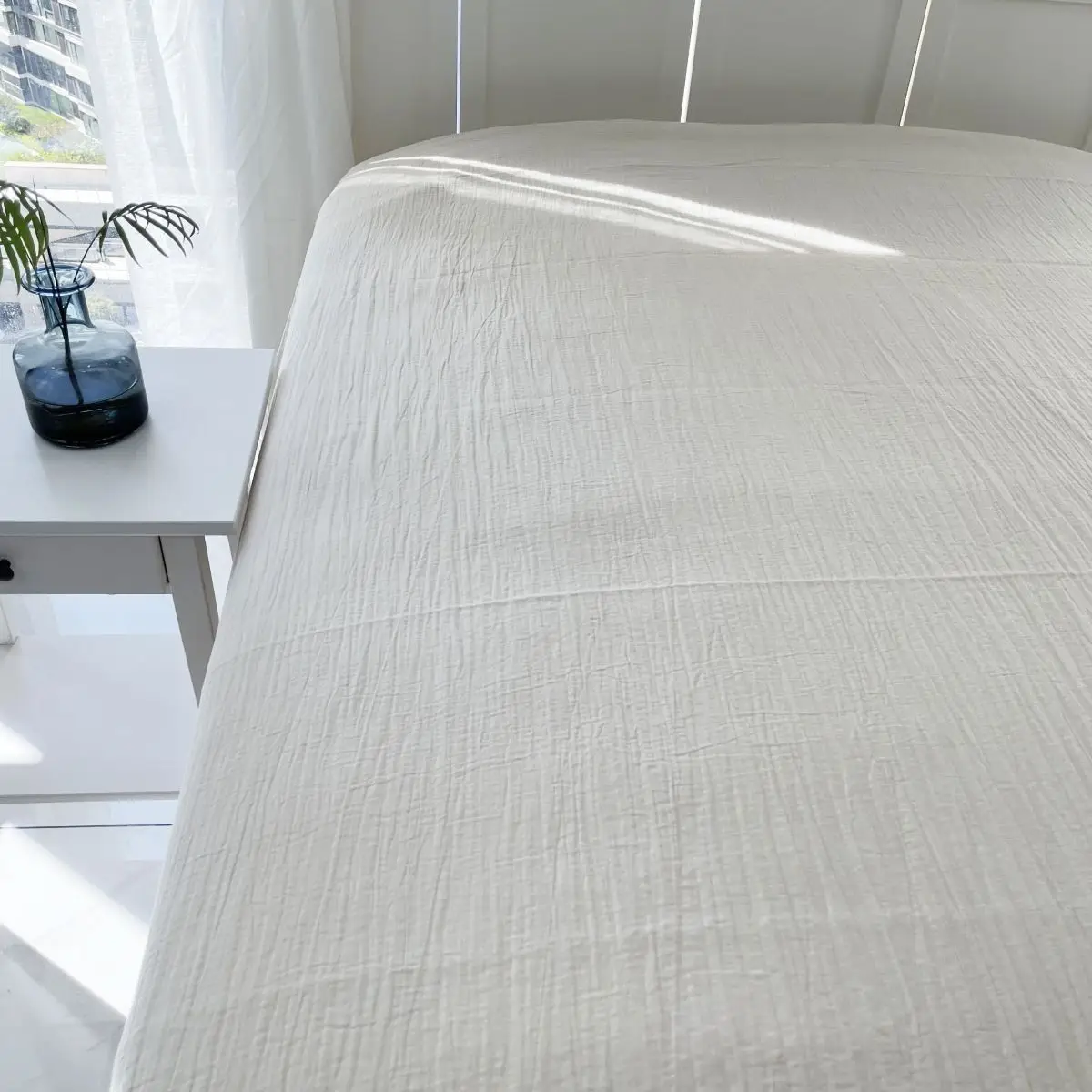 100% Washed Muslin Cotton  Bedding Set with Linen-Like Handle Oeko-Tex Certified and Suitable for Allergy Sufferers