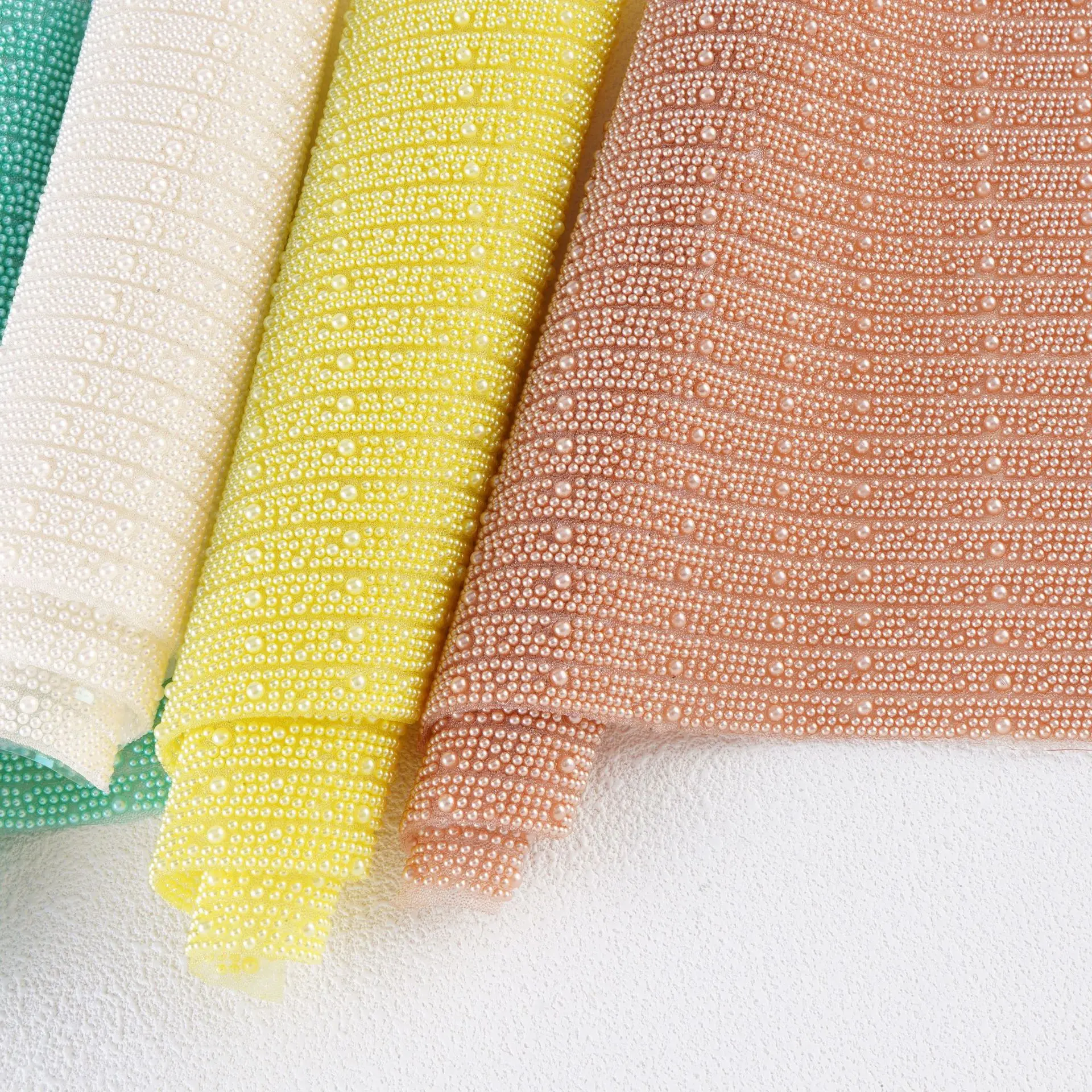 New 5 color pearl sticker hot melt glue mesh beads colored pearl set clothing accessories