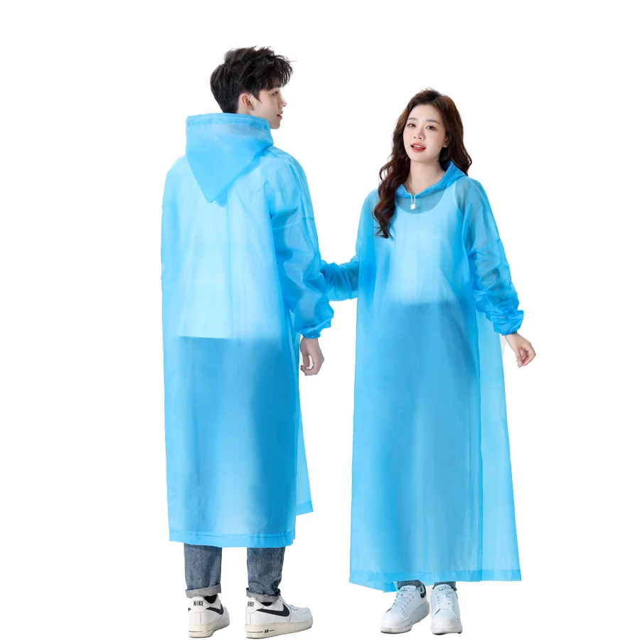 Customize Logo Portable Peva PE EVA Rainwear Reusable Pull Over Rain Poncho Pullover Raincoat For Adults
