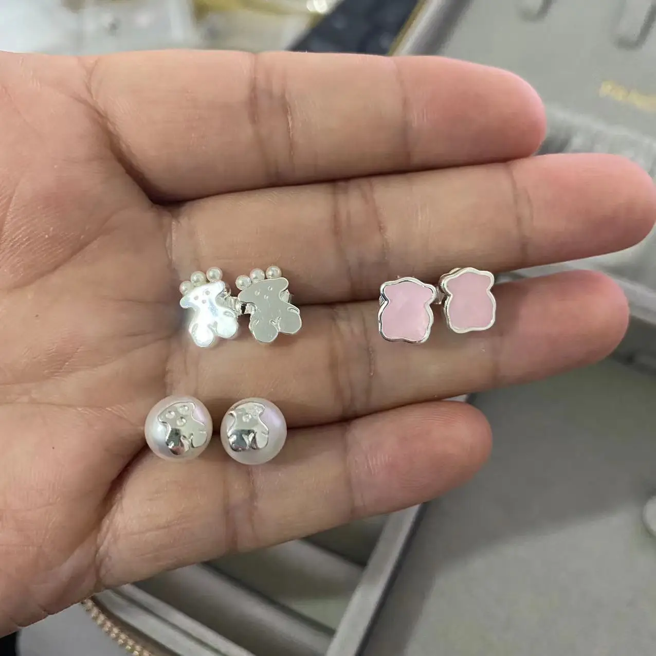 High quality 925 sterling silver Stud Earrings Touses 18K Gold Spain Bear Dangle Earring Jewelry For Women