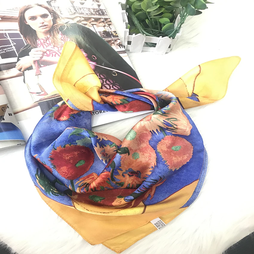 
Новый стиль Весна-лето Шелковый маленький квадратный шарф женский тонкий универсальный французский шарф украшение шейный галстук повязка на голову 