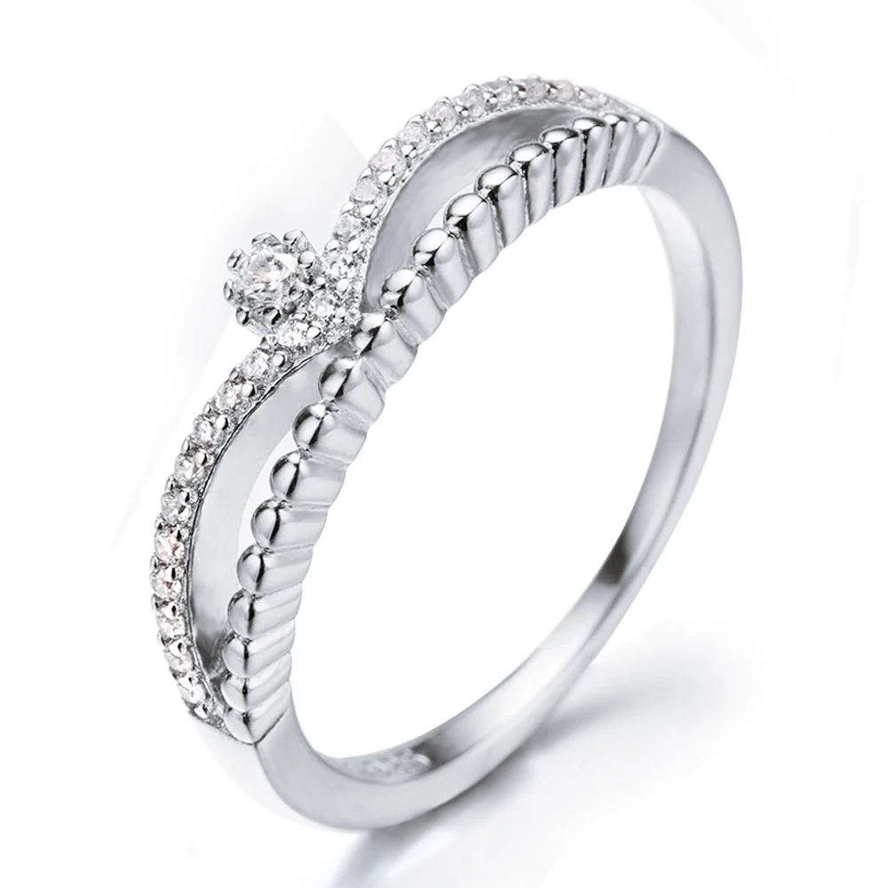 Sun star TL-406 Elegant ring gold plated sterling 925 silver girls finger rings stackable