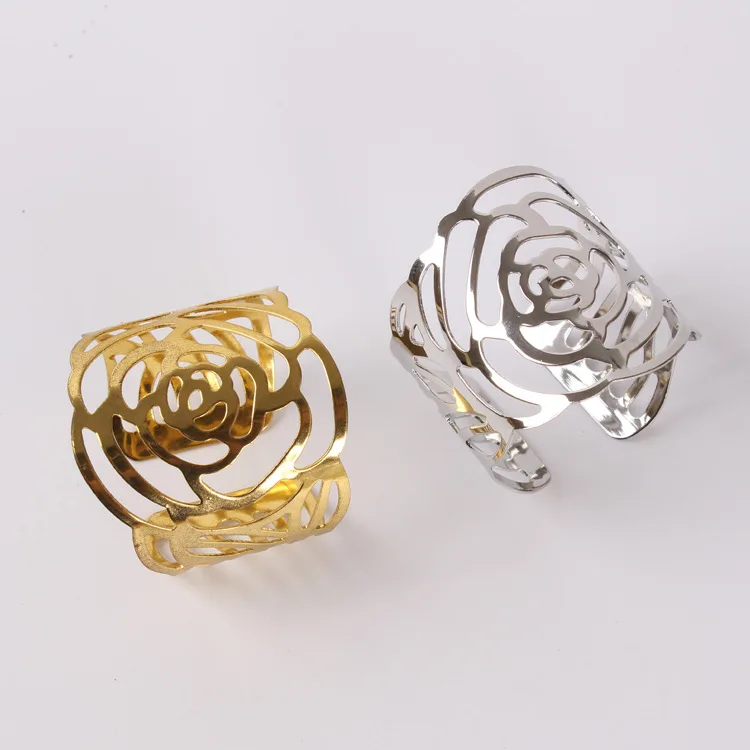 DEACORY Wholesale high quality tableware decoration gold silver kirsite metal hotel restaurant wedding dinner napkin ring
