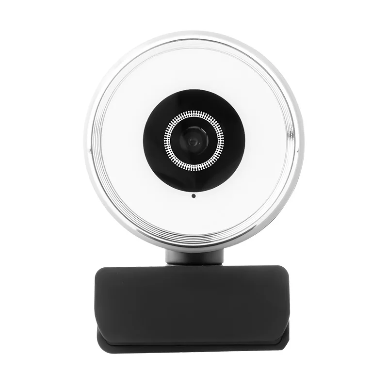 Gsou OEM PC Camaras Webcam USB Video Chat LED Light Stream ROHS Webcamera Full HD 2K 4K Ring Light Webcam