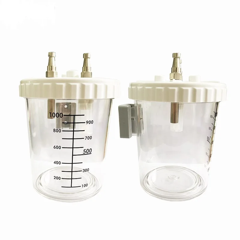 Screw Lid Type Wall Mounted Medical Suction Bottle 1L Canisters for Unit Use