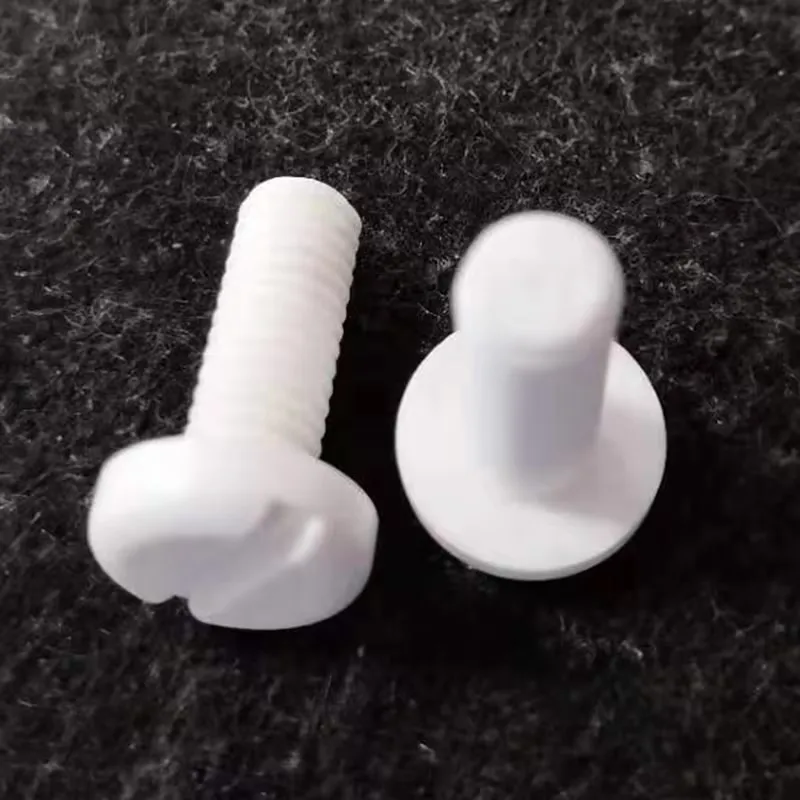 White plastic screws PP screws acid and alkali resistant insulated bolts slotted pan head plastic screws M3-M8