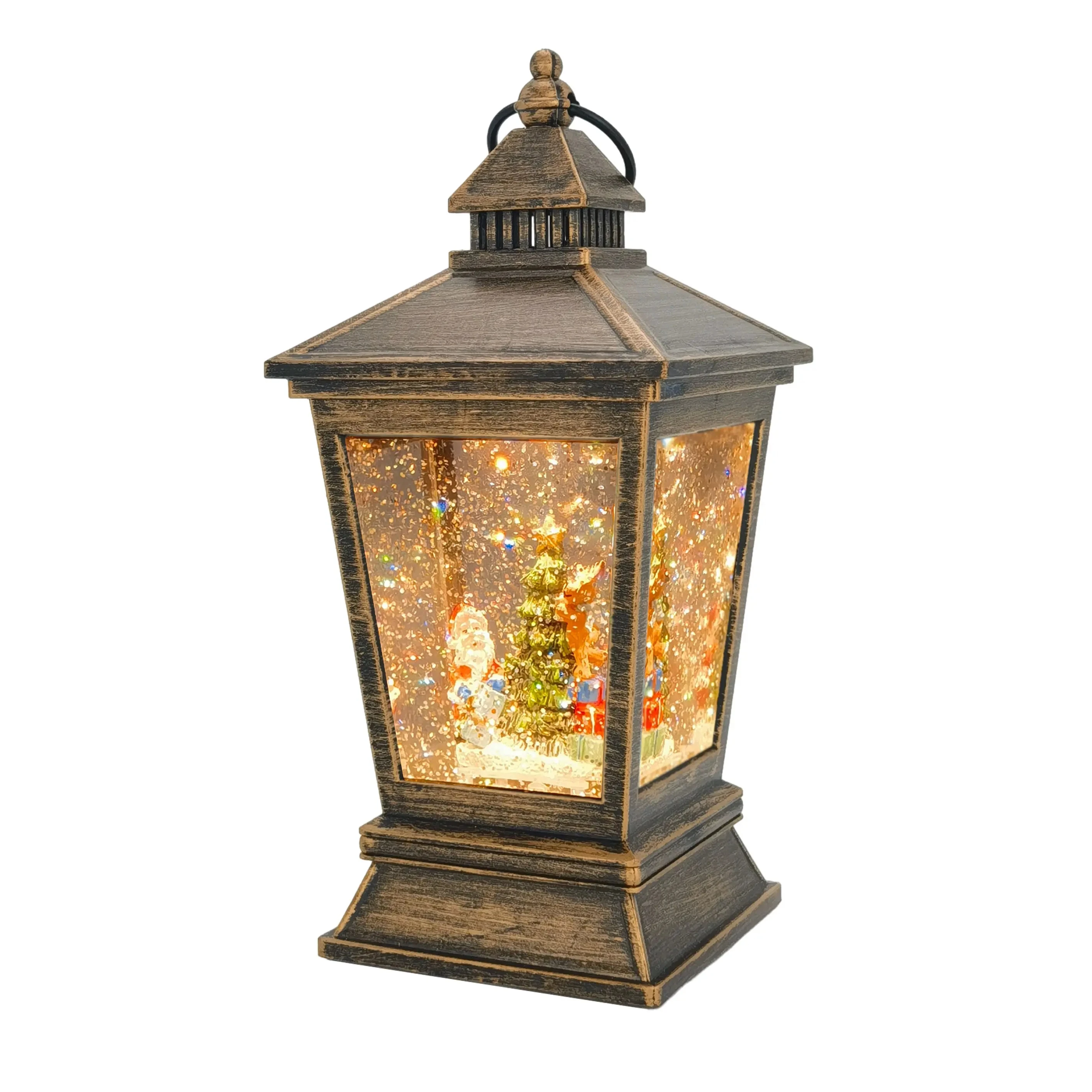 Christmas Snow Globe Musical Singing Usb Powered And Battery Operated Lighted Christmas Water Glittering Snowing Globe