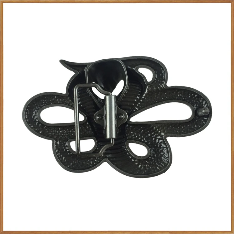 Hot Selling Zinc Alloy Material Gold and Silver 3D Cobra Shaped Tactical Belt Buckle