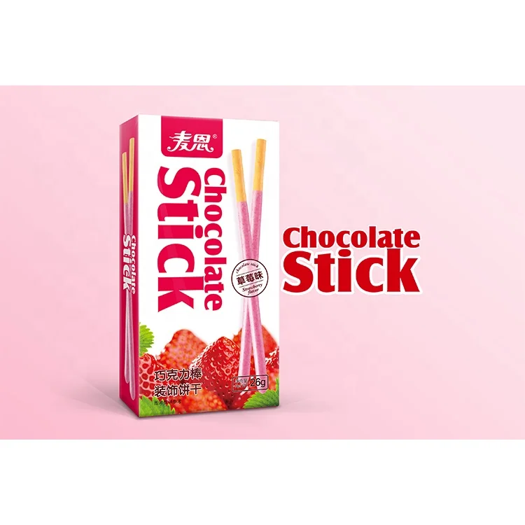 Strawberry  flavor chocolate crispy biscuits stick  and cookies for Wholesale sale