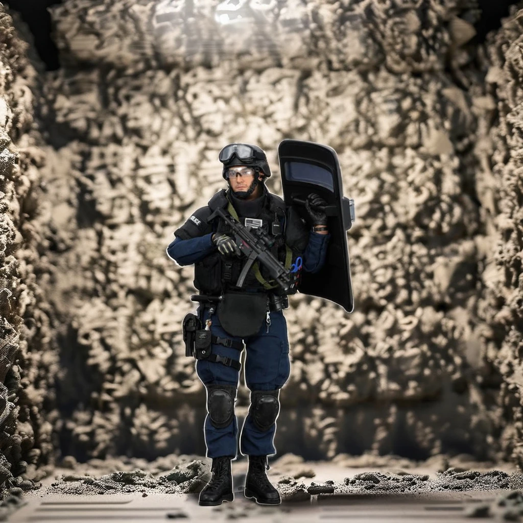 1/6 Scale TE Police SWAT Military Robot Toy Doll PVC Plastic Soldier Set for Boys Simulation Technology Joint Figurine Animals