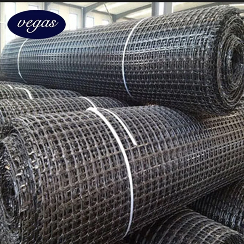 Vegas PP Biaxial Unixial Geogrid 35kn 15kn  Plastic fencing net for chicken farm geogrid price