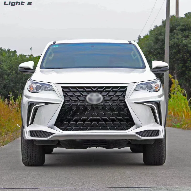 High quality auto body kit include front rear bumper assembly  body kit for Toyota Fortuner 2014-2019 upgrade to Lexus Style