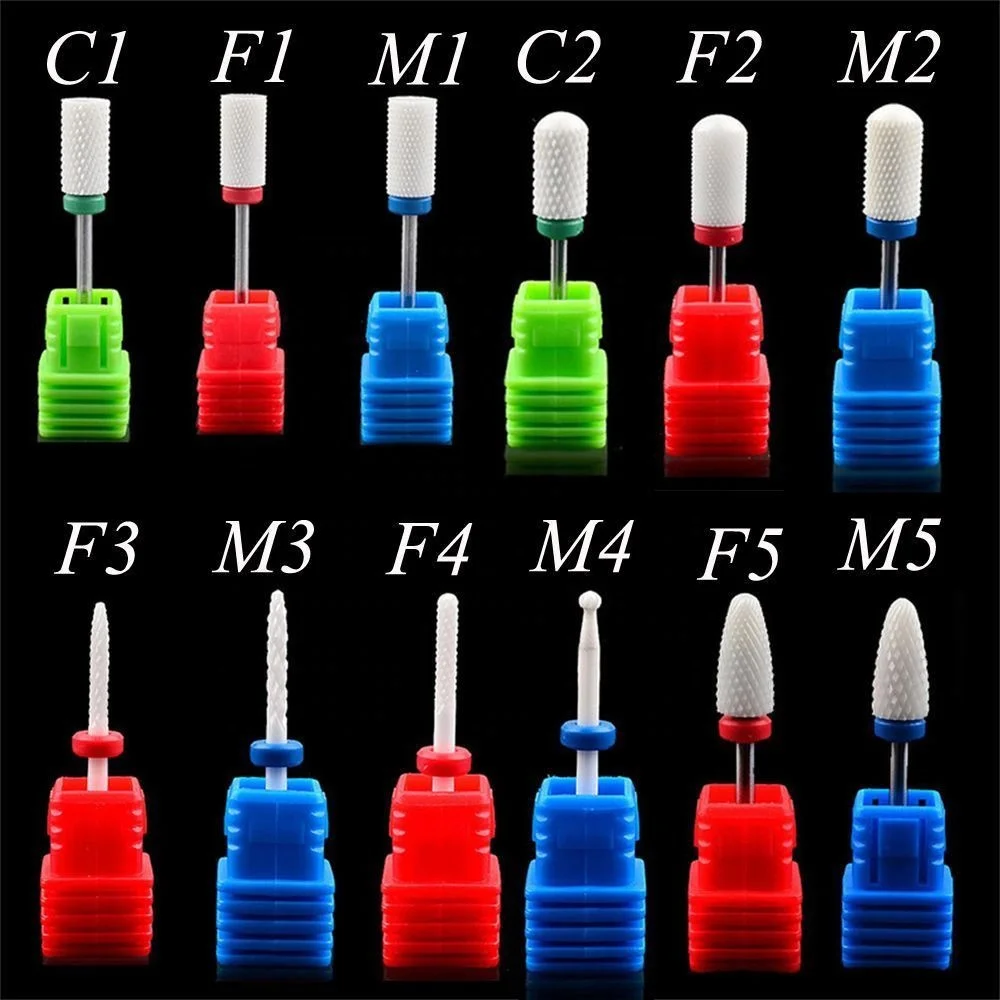 18 type Ceramics Nail Drill Files Manicure Cutter Milling Tool Nail Salon Manicure metal drill bits