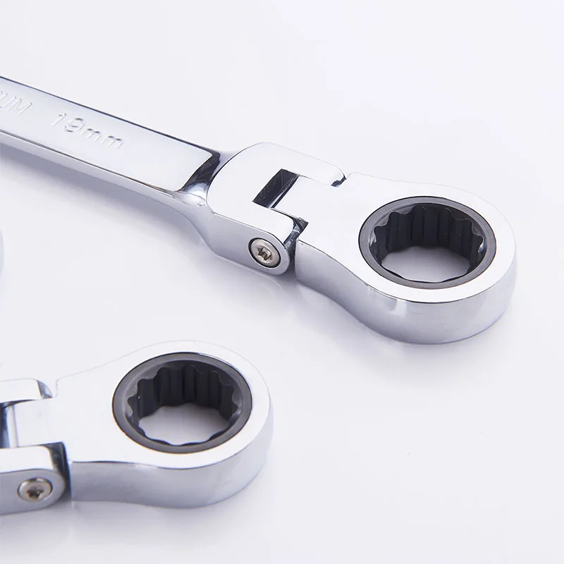 Chinese Factory Flexible Head Ratchet Wrench Set Double Offset Ring Kit