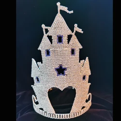 Розовая алмазная корона замка Изысканная Высококачественная для конкурса
