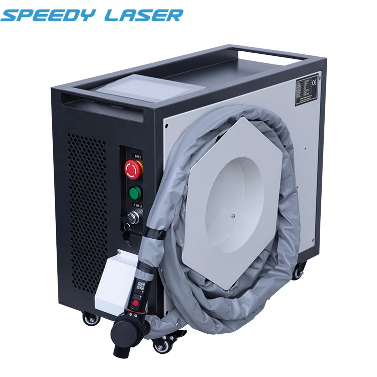 Small size 100W handheld portable fiber laser cleaner rust laser cleaning machine for metal pipe stainless steel oxide cleaning