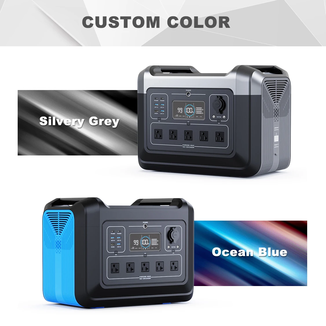 ODM OEM 2400W Tragbare Kraftwerk Outdoor Camping LiFePO4 Battery Portable Power Station 110V Peak Power Solar Generator 5Kw