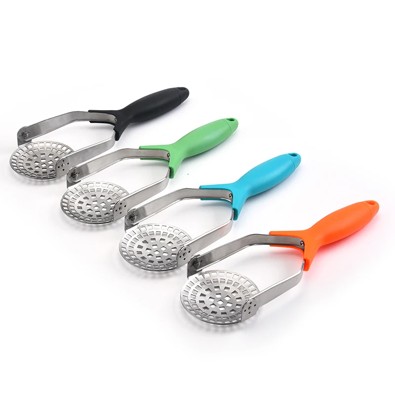 Stainless Steel Folding Potato Masher and Ricer Kitchen Gadget for Mash and Press Fruit & Vegetables