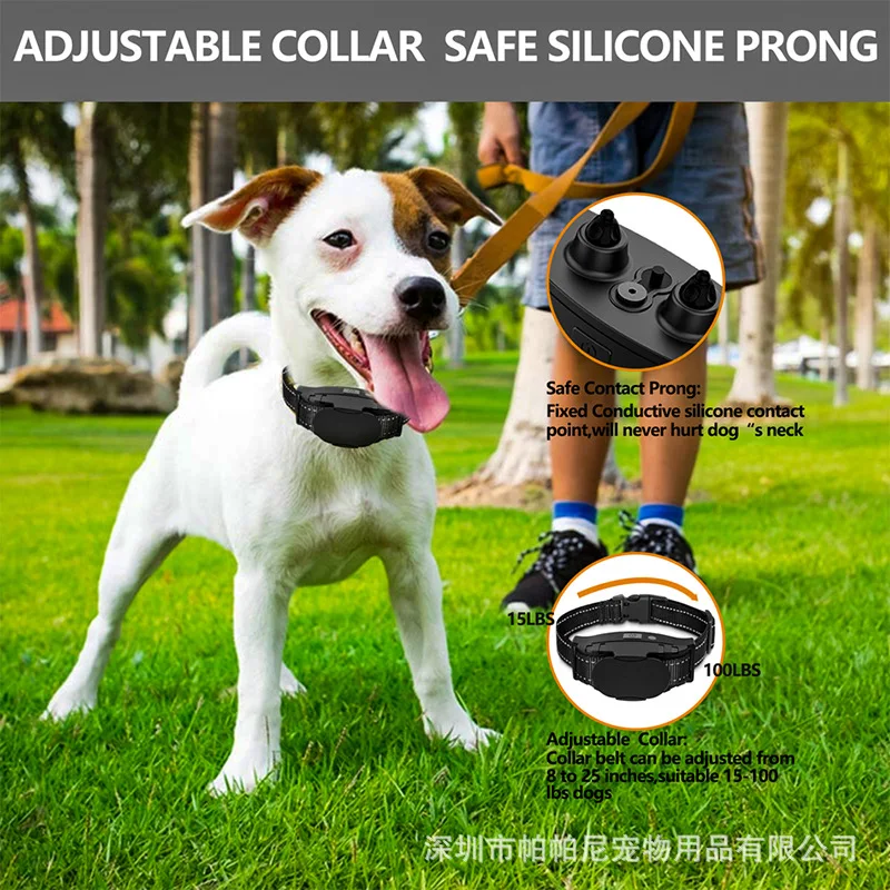 dog training collar Warning sound Vibration and Electric shock Buzzer light Dog trainer Remote controlled Dog Training Equipment