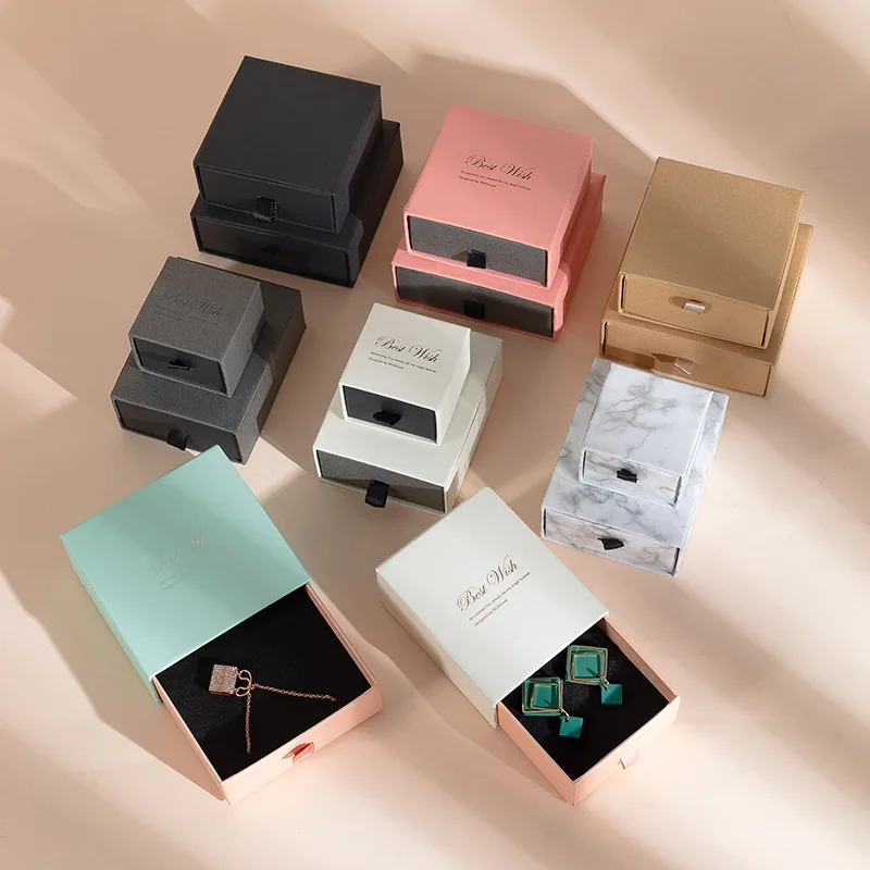 Wholesale Collection box ring necklace earring bracelet packing box jewelry drawer box