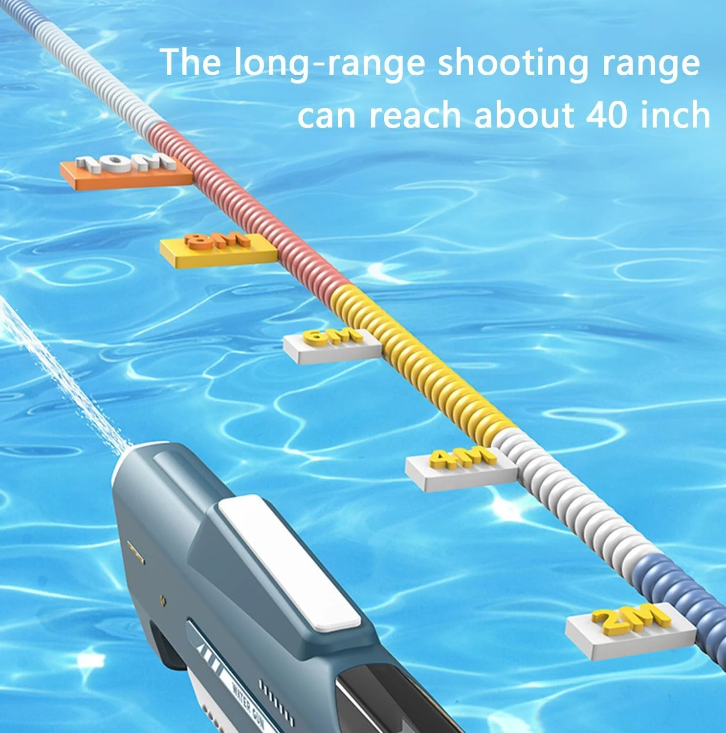 62CM Waterproof Automatic Water Absorption Electric Water Gun,Manual Auto 2 Mode Water Pistol,Continuous10 Meter Range water gun